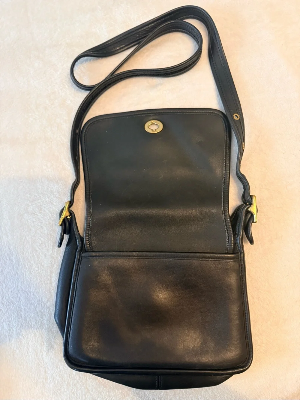 Coach Rambler Black Leather Crossbody Bag